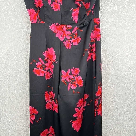 Sugarlips Black Hot Pink Floral Sleeveless Wide Leg Jumpsuit Size XS New! - Picture 6 of 9